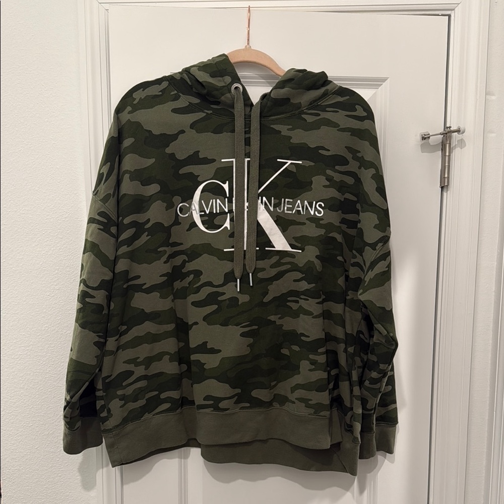 Calvin Klein Green Camouflage Hoodie